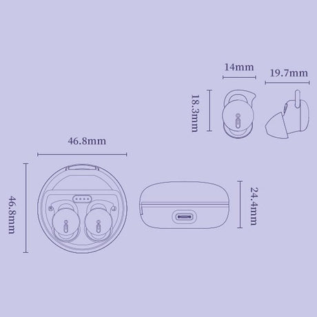 Comfortable Wireless Bluetooth Earphones - Noise Canceling - Skin Colour