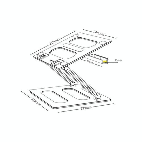 Adjustable Metal Notebook Stand - Gray Desktop Support