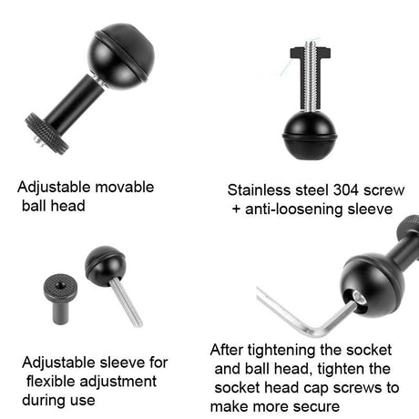 Adjustable Ball Head Adapter For Underwater Photography Lights