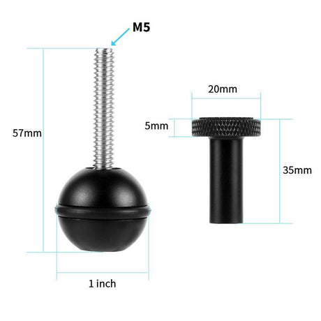 Adjustable Ball Head Adapter For Underwater Photography Lights
