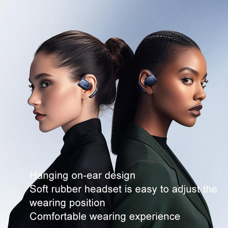 Crystal Air Conduction Bluetooth Earphones - Openbuds Ows - Navy