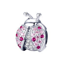 925 Sterling Silver Zircon Ladybug Bracelet / Necklace Set - Rose Gold