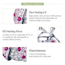 925 Sterling Silver Zircon Ladybug Bracelet / Necklace Set - Rose Gold
