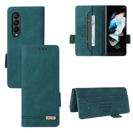 For Samsung Galaxy Z Fold4 5G Leather Flip Case With Magnetic Clasp - Red