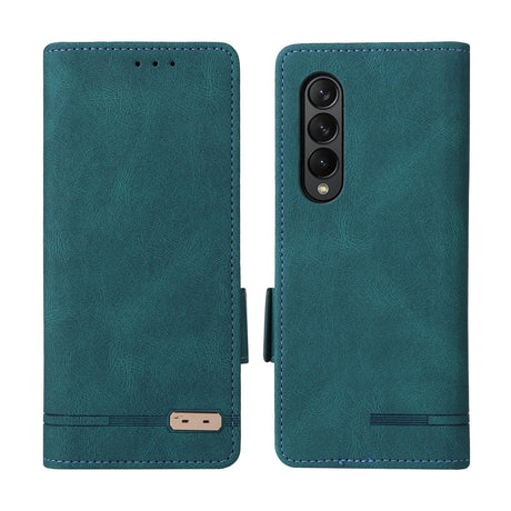For Samsung Galaxy Z Fold4 5G Leather Flip Case With Magnetic Clasp - Red
