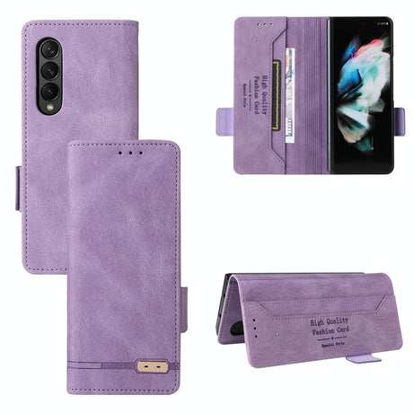 For Samsung Galaxy Z Fold4 5G Leather Flip Case With Magnetic Clasp - Red