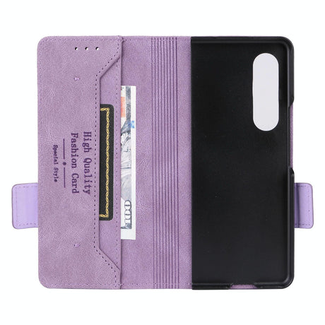 For Samsung Galaxy Z Fold4 5G Leather Flip Case With Magnetic Clasp - Red