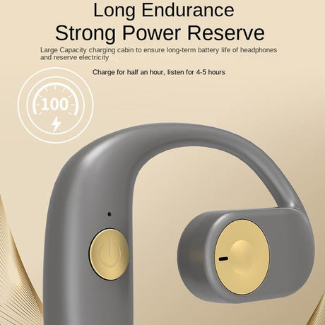 Wireless Bone Conduction Bluetooth Earphones for Sports - Gray