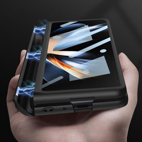 For Samsung Galaxy Z Fold4 5G Foldable Magnetic Flip Case With Holder & Pen Slot - Gkk - Night Green