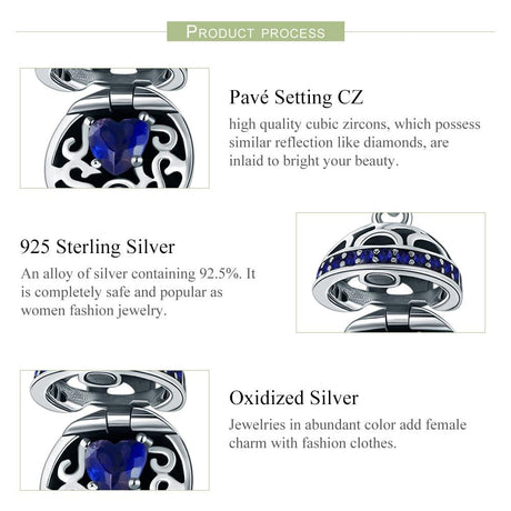 925 Sterling Silver Surprise Love Pendant For Diy Bracelets & Necklaces - Red
