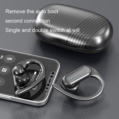 Wireless Noise-cancelling Bluetooth Earbuds with Led Display - Blue