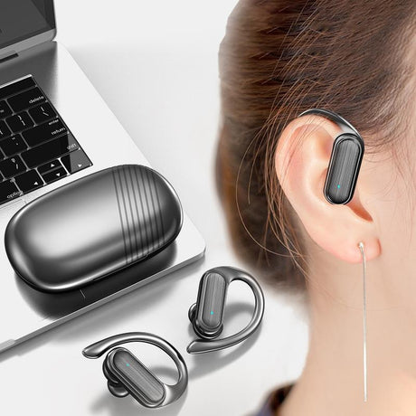 Wireless Noise-cancelling Bluetooth Earbuds with Led Display - Blue