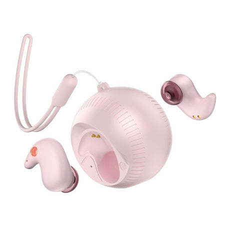 Coconut Ball Bluetooth Earphones with Charging Case - White