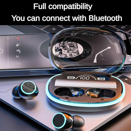 Wireless Bluetooth Earphones with Noise Reduction and Power Bank Function - Fluorescent Green