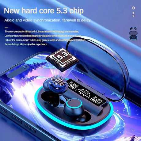 Wireless Bluetooth Earphones with Noise Reduction and Power Bank Function - Fluorescent Green