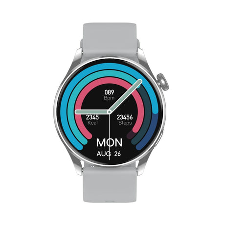 Smart Watch With Heart Rate And Blood Pressure Monitoring - Colour Screen - Silver