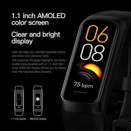 Ip67 Waterproof Smart Fitness Band - Compact And Durable - Black
