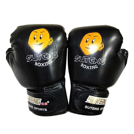 Children'S Cartoon Boxing Gloves - Pu Leather - Black