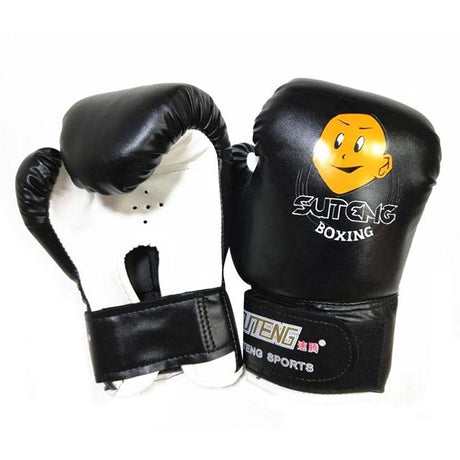 Children'S Cartoon Boxing Gloves - Pu Leather - Black