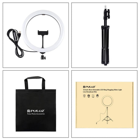 11.8 Led Ring Light Kit With Tripod And Phone Clamp