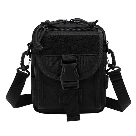 Army Style Oxford Cloth Crossbody Bag 17 X 15 X 8 Cm Shoulder Sling Hand Messenger Bag - Black
