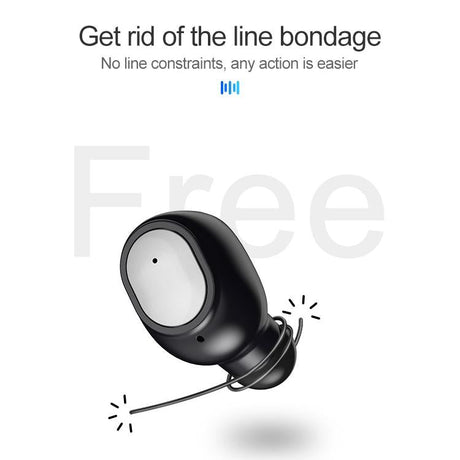 Wireless Bluetooth 5.0 Earphones - Binaural Stereo Automatic Pairing - Black