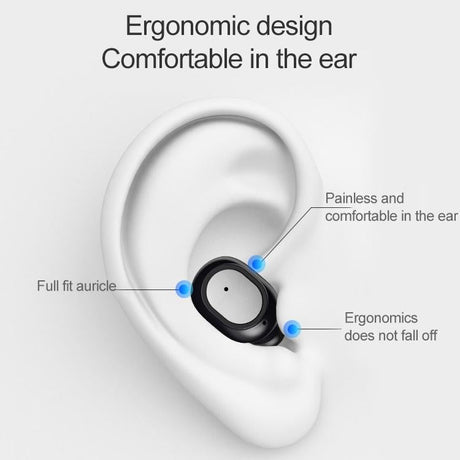 Wireless Bluetooth 5.0 Earphones - Binaural Stereo Automatic Pairing - Black