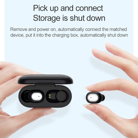 Wireless Bluetooth 5.0 Earphones - Binaural Stereo Automatic Pairing - Black