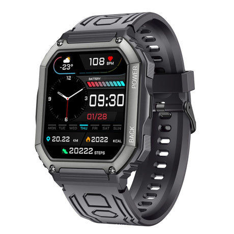 Waterproof Pedometer Sport Smart Watch Support Heart Rate / Blood Pressure Monitoring / Bt Calling - Black