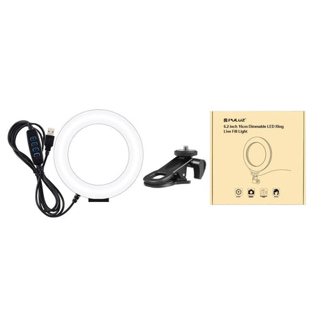 6.2 Dual-Colour Ring Light With Usb 3 Modes Monitor Clip - Black