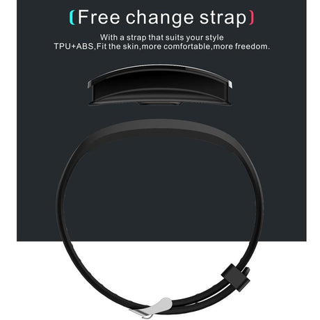 Waterproof Tft Smart Bracelet With Call / Heart / Sleep / Sedentary / Bp Monitoring - Black