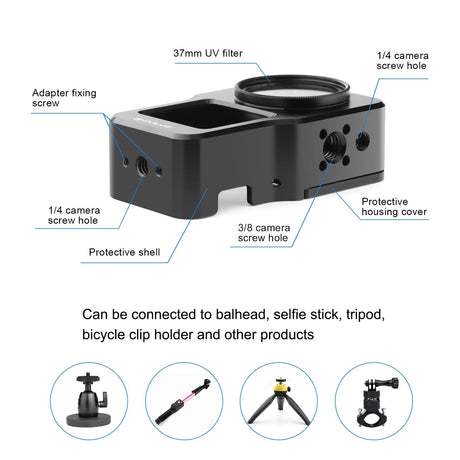 Aluminum Cage For Dji Action 2 - Cnc Alloy