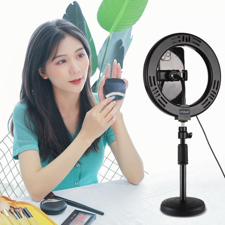 7.9 Dual-Colour Led Ring Light With Desktop Mount And Phone Clamp
