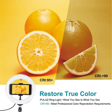 7.9 Dual-Colour Led Ring Light With Desktop Mount And Phone Clamp