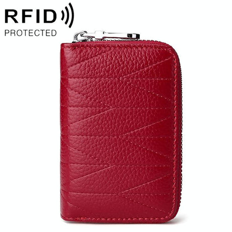 Women Anti Magnetic Leather Rfid Wallet - Aqua Blue