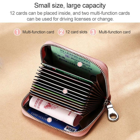 Women Anti Magnetic Leather Rfid Wallet - Aqua Blue