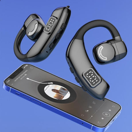 Wireless Earbuds with Digital Display and Stereo Sound - Orange