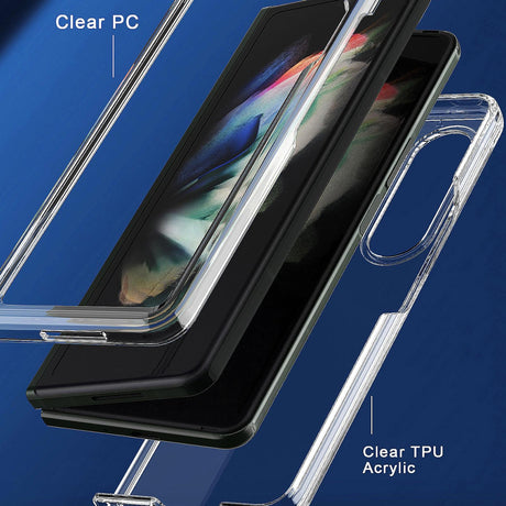 For Samsung Galaxy Z Fold4 5G Clear Acrylic Tpu Phone Case - Purple