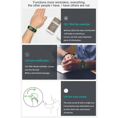 Waterproof Smart Bracelet With Colour Screen - Ip67 - Blue