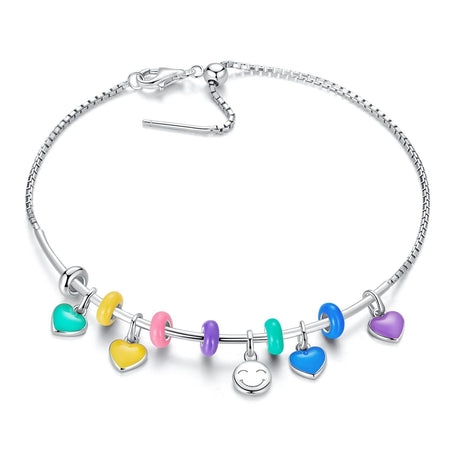 925 Sterling Silver Heart Pendant For Diy Bracelets & Necklaces - Green