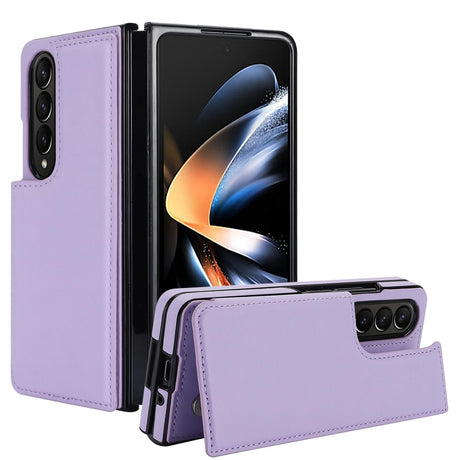 Foldable Phone Case with Double Buckle Card Slot for Samsung Galaxy z Fold4 - Red