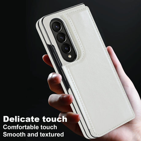 Foldable Phone Case with Double Buckle Card Slot for Samsung Galaxy z Fold4 - Red