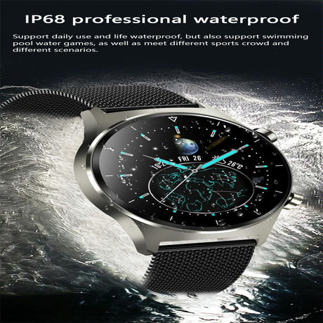 Waterproof Smart Watch With Heart / Bp / Oxygen / Sleep Monitoring - Ip68 - Gold