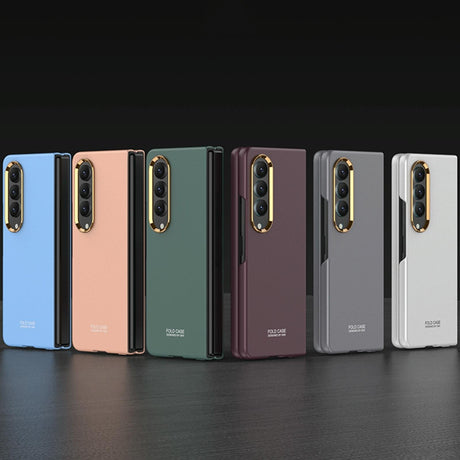 For Samsung Galaxy Z Fold4 5G Electroplating Lens Frame Case - Ultra Thin - White