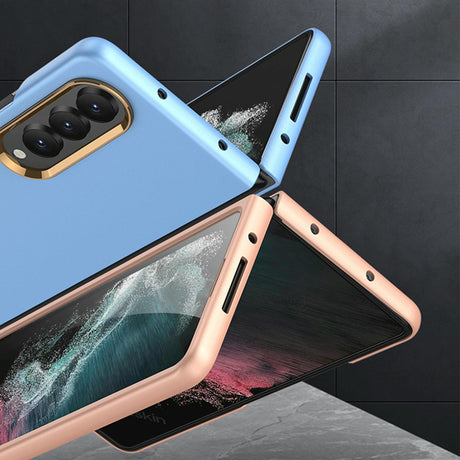 For Samsung Galaxy Z Fold4 5G Electroplating Lens Frame Case - Ultra Thin - White