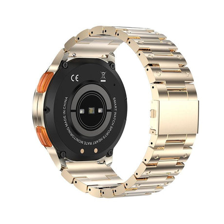 1.43 Inch Amoled Round Screen Steel Strap Smart Watch - Black