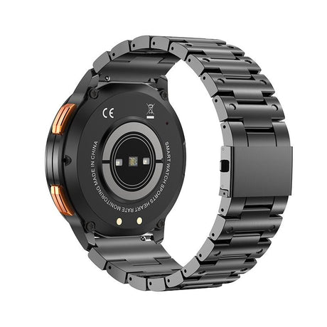 1.43 Inch Amoled Round Screen Steel Strap Smart Watch - Black
