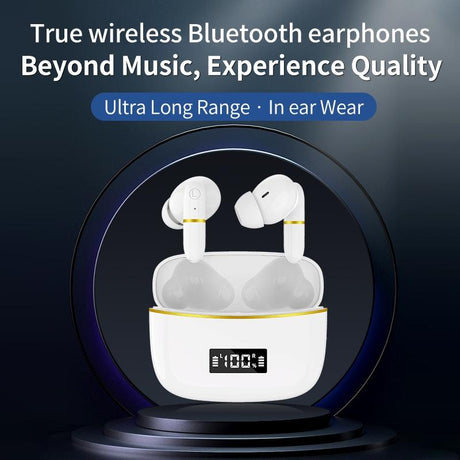 Wireless In-ear Earphones with Digital Charging Case - J2 - Pink