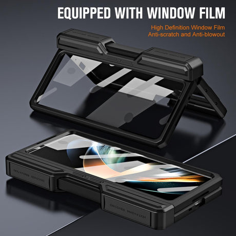 For Samsung Galaxy Z Fold4 5G Shockproof Tpu Pc Case With Pen - Silver