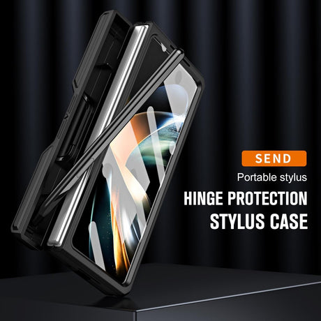 For Samsung Galaxy Z Fold4 5G Shockproof Tpu Pc Case With Pen - Silver